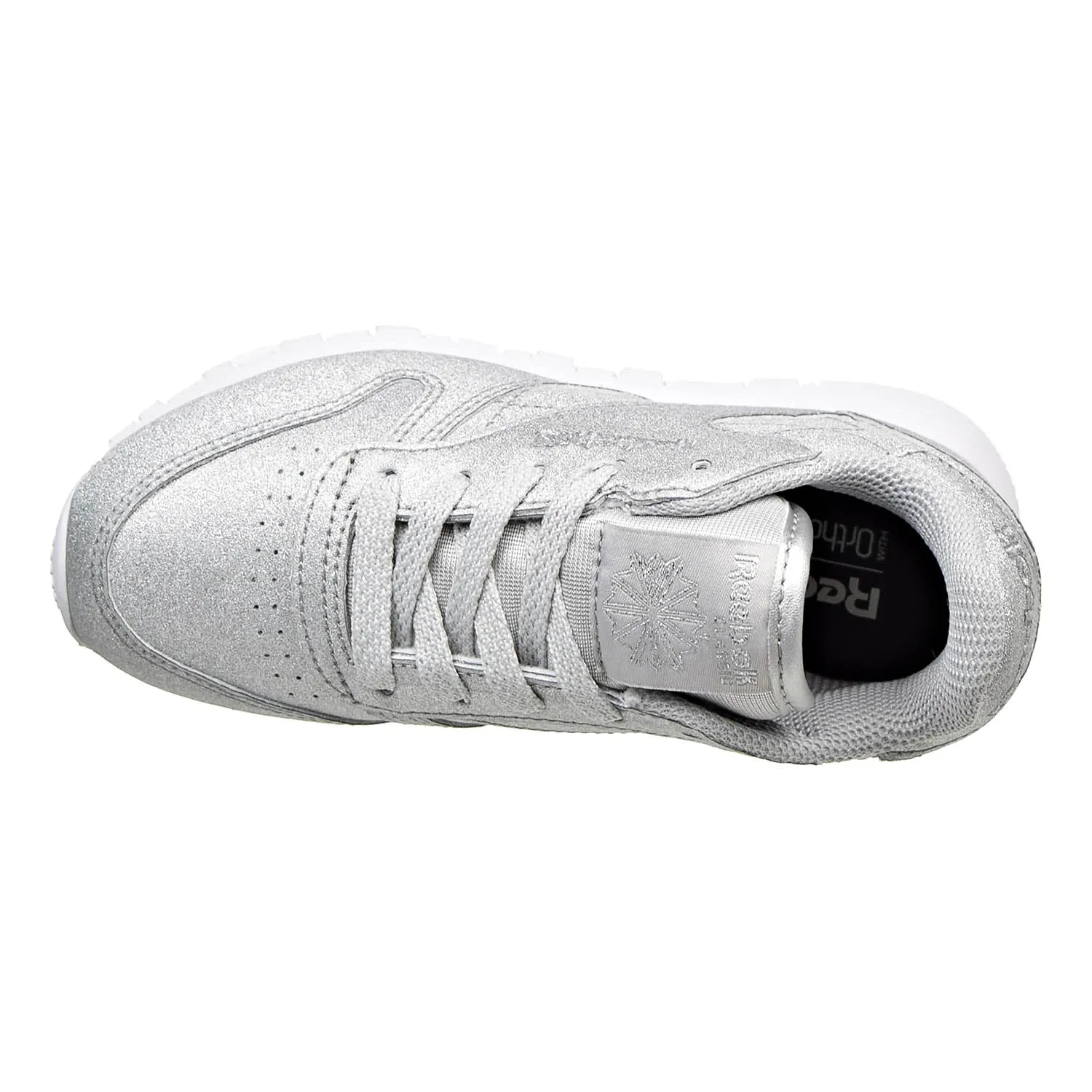 Reebok Classic Leather SYN Little kids Shoes Silver Met/Snow Grey/White