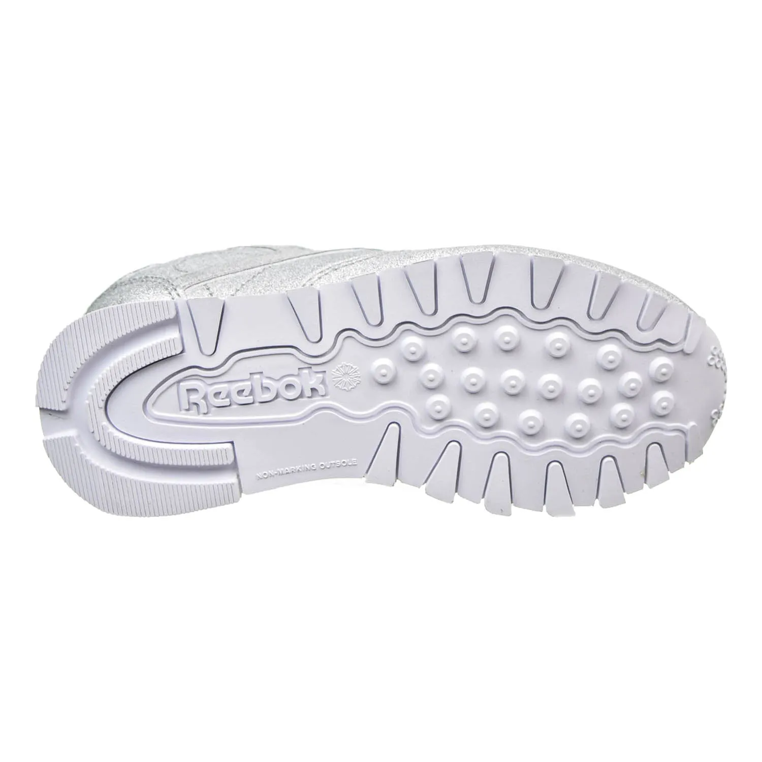 Reebok Classic Leather SYN Little kids Shoes Silver Met/Snow Grey/White