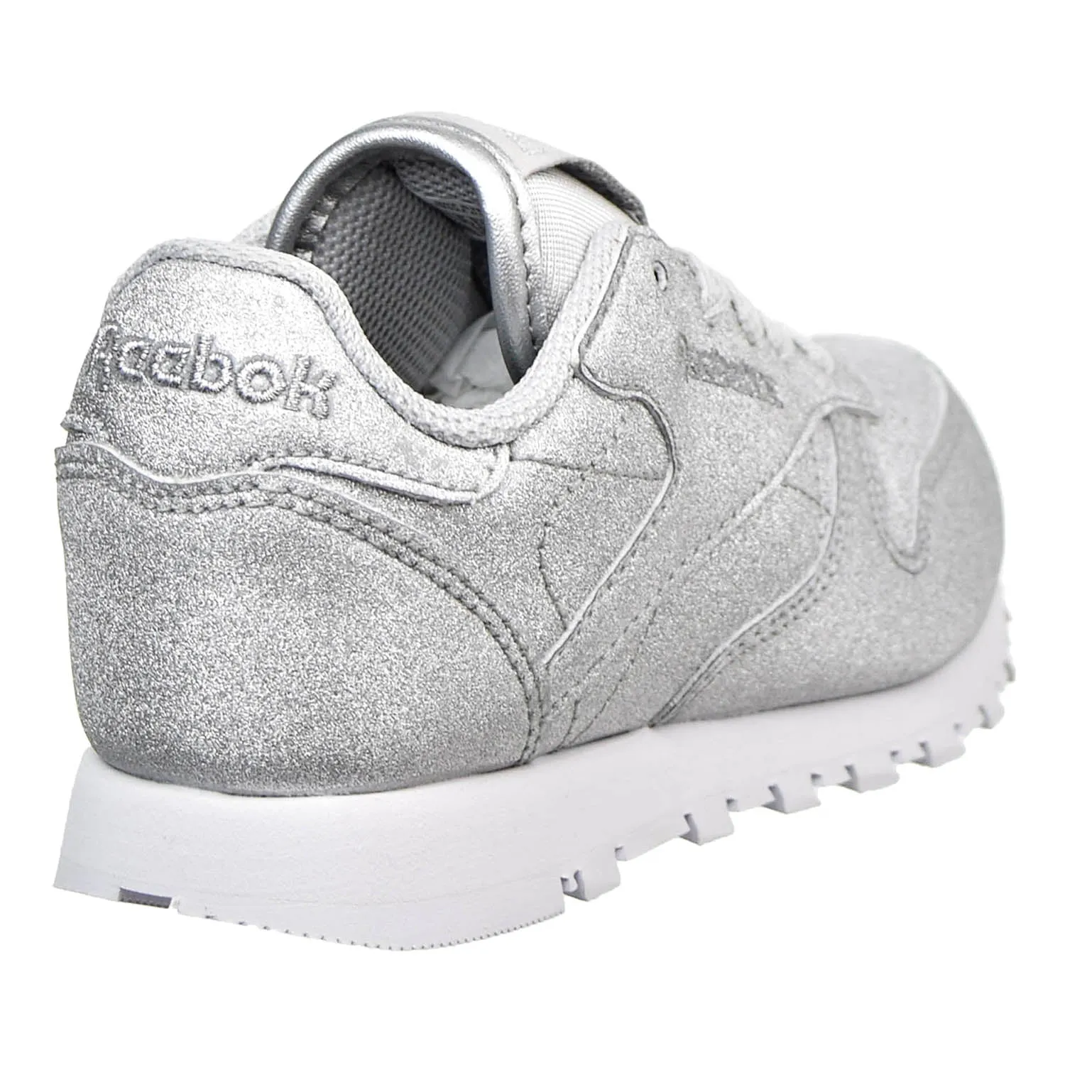 Reebok Classic Leather SYN Little kids Shoes Silver Met/Snow Grey/White