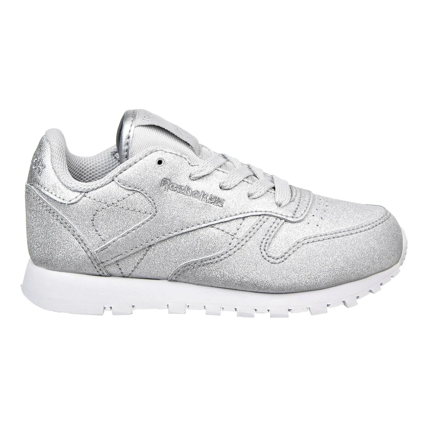 Reebok Classic Leather SYN Little kids Shoes Silver Met/Snow Grey/White