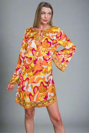Retro Big Flower Mini Dress
