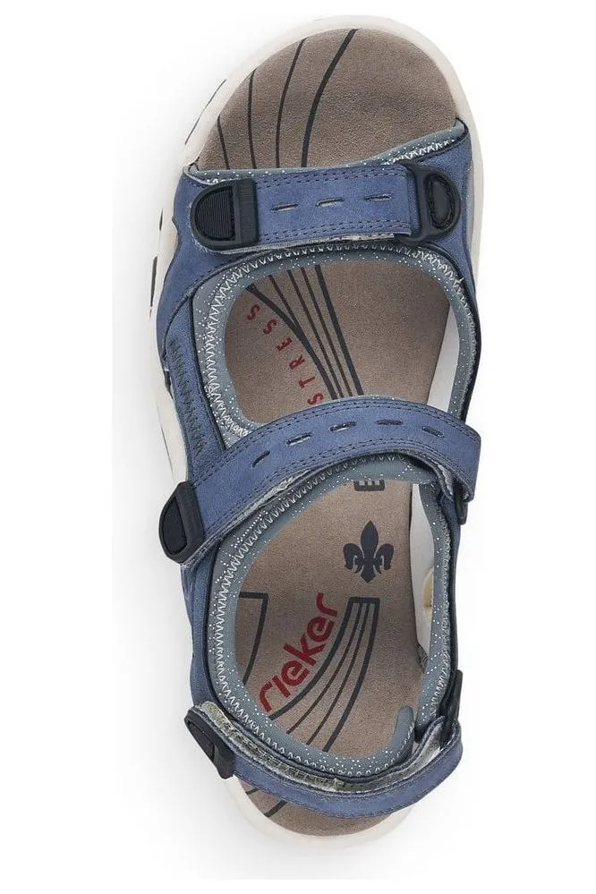 Rieker Ladies Walking Sandals 68874-14 Blue