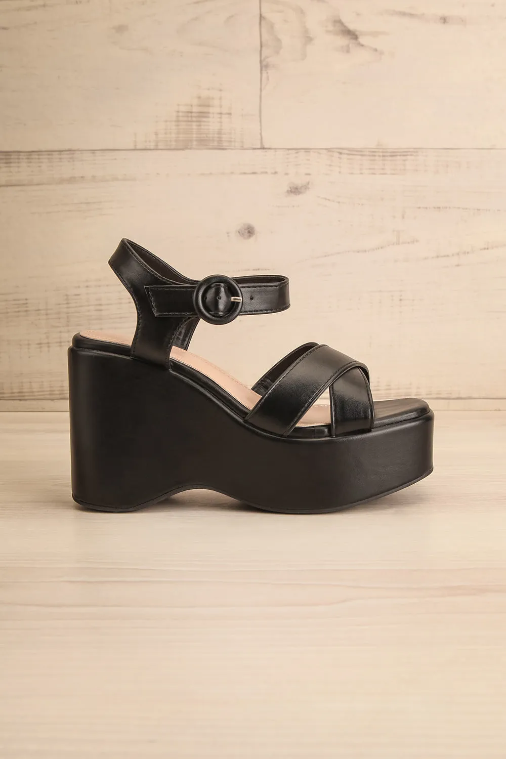 Rolly Black | Wedge Sandals