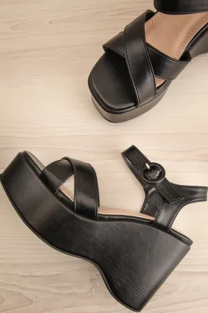 Rolly Black | Wedge Sandals