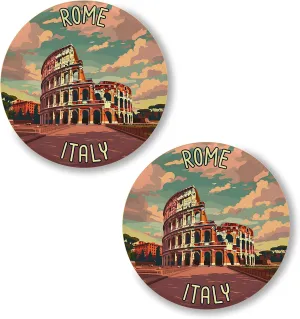 Rome Italy Pin Button 2.25 inch 2-Pack  Pinback Button for Jeans Pants Shirt Backpack  Pins for Clothes Hat Cap ID45000