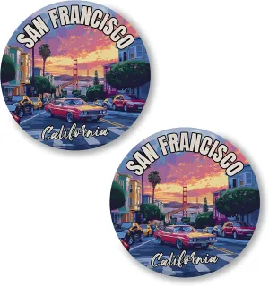 San Francisco California Pin Button 2.25 inch 2-Pack  Pinback Button for Jeans Pants Shirt Backpack  Pins for Clothes Hat Cap ID45000