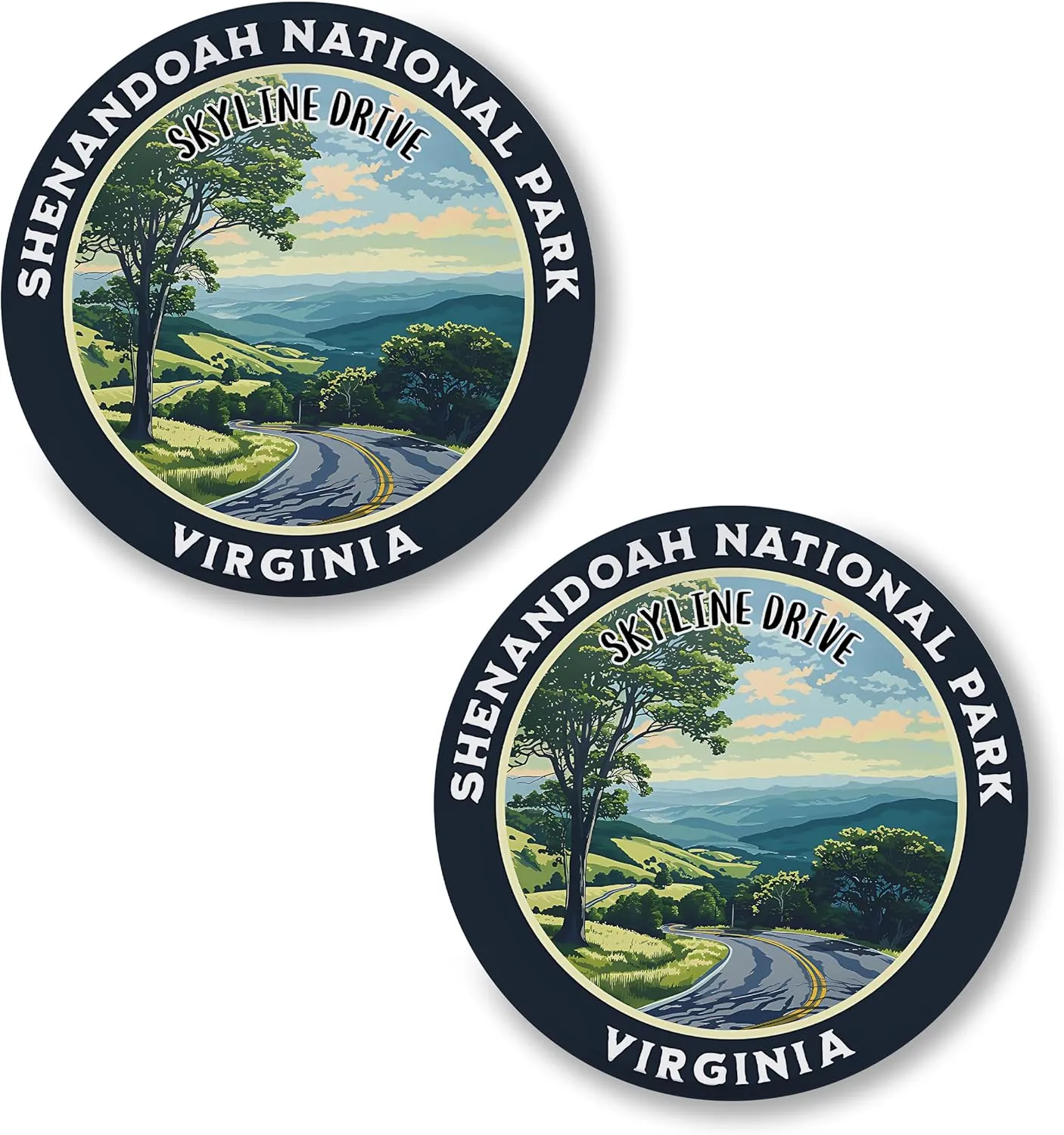 Skyline Drive Shenandoah National Park Virginia Pin Button 2.25 inch 2-Pack  Pinback Button for Jeans Pants Shirt Backpack  Pins for Clothes Hat Cap ID45000