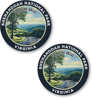 Skyline Drive Shenandoah National Park Virginia Pin Button 2.25 inch 2-Pack  Pinback Button for Jeans Pants Shirt Backpack  Pins for Clothes Hat Cap ID45000
