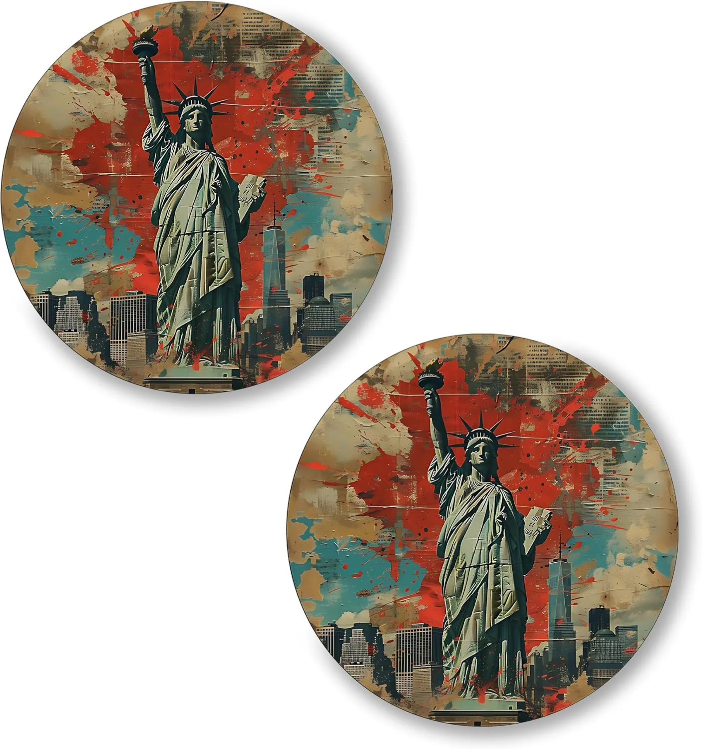 Statue of Liberty New York Pin Button 2.25 inch 2-Pack  Pinback Button for Jeans Pants Shirt Backpack  Pins for Clothes Hat Cap ID45000