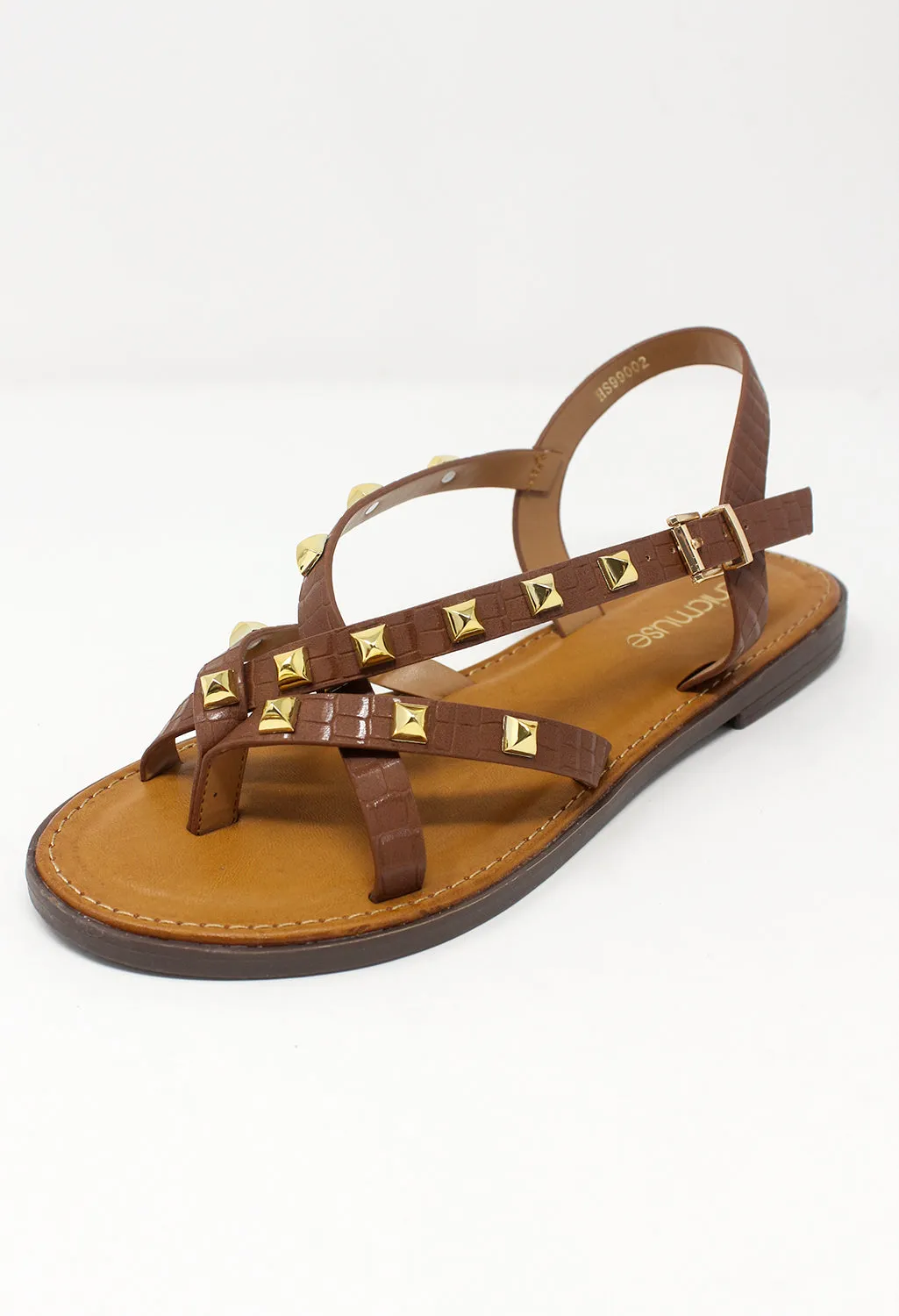 Tan Flat Strap Sandal