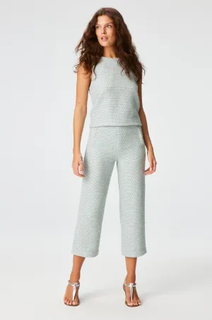 THE SHIFT TOP in POWDER BLUE METALLIC TWEED