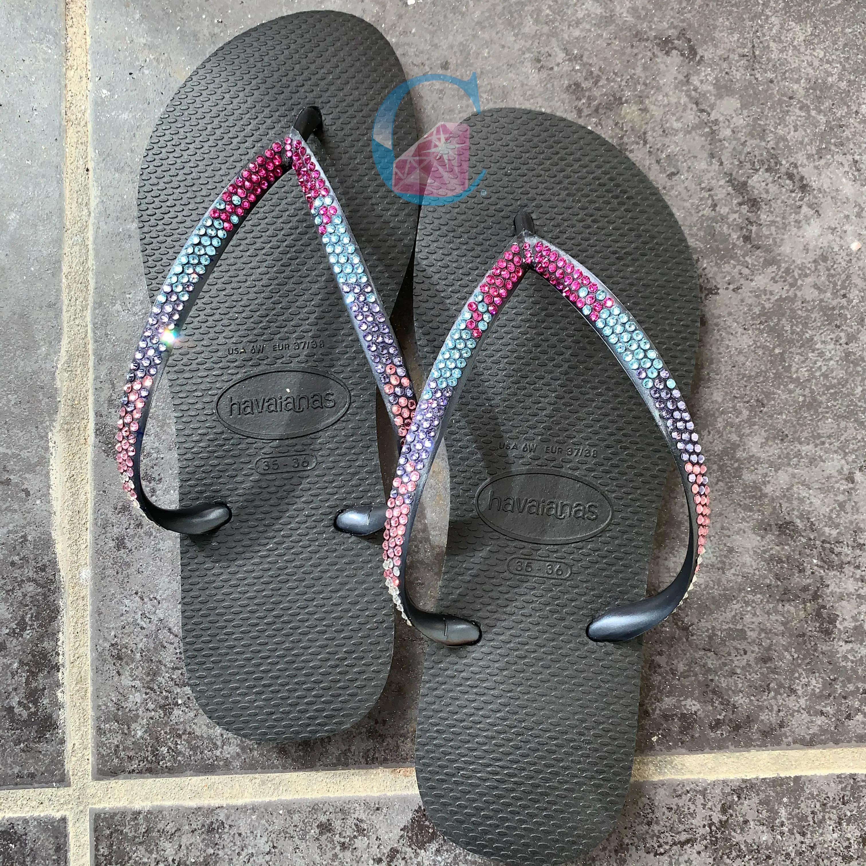 Thin Strap Havaianas gradation colour - 3 Rows *