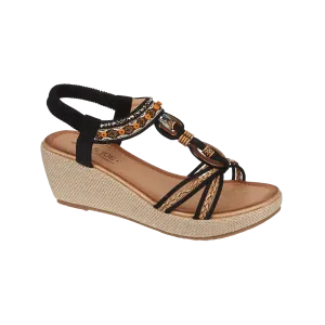 Trinidad Lightweight Wedge Sandal - Black