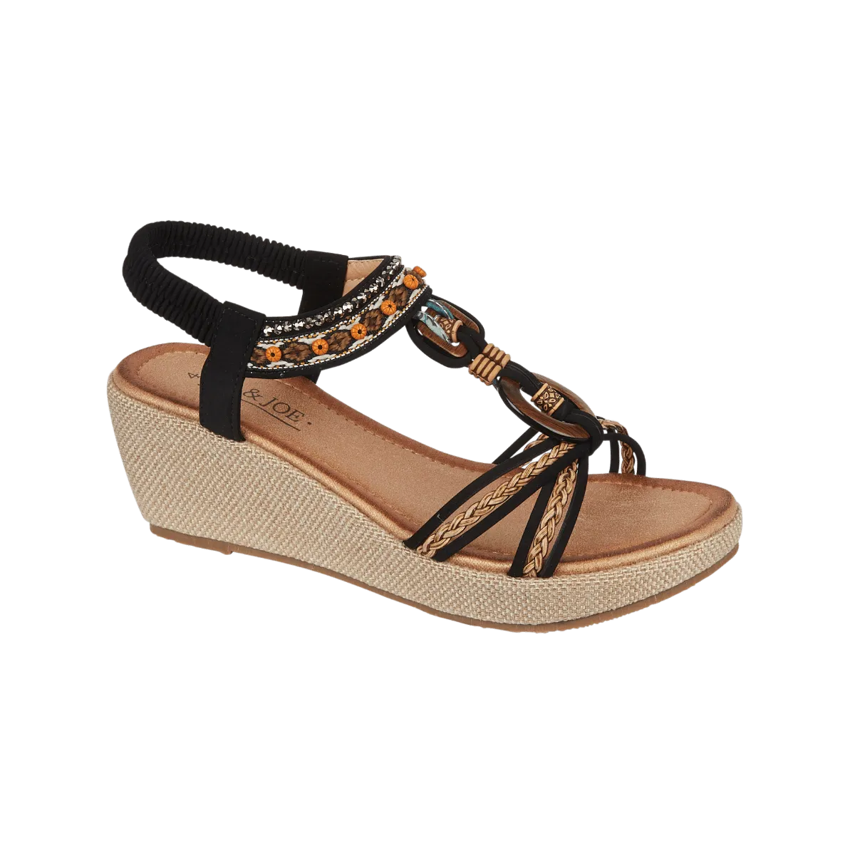 Trinidad Lightweight Wedge Sandal - Black