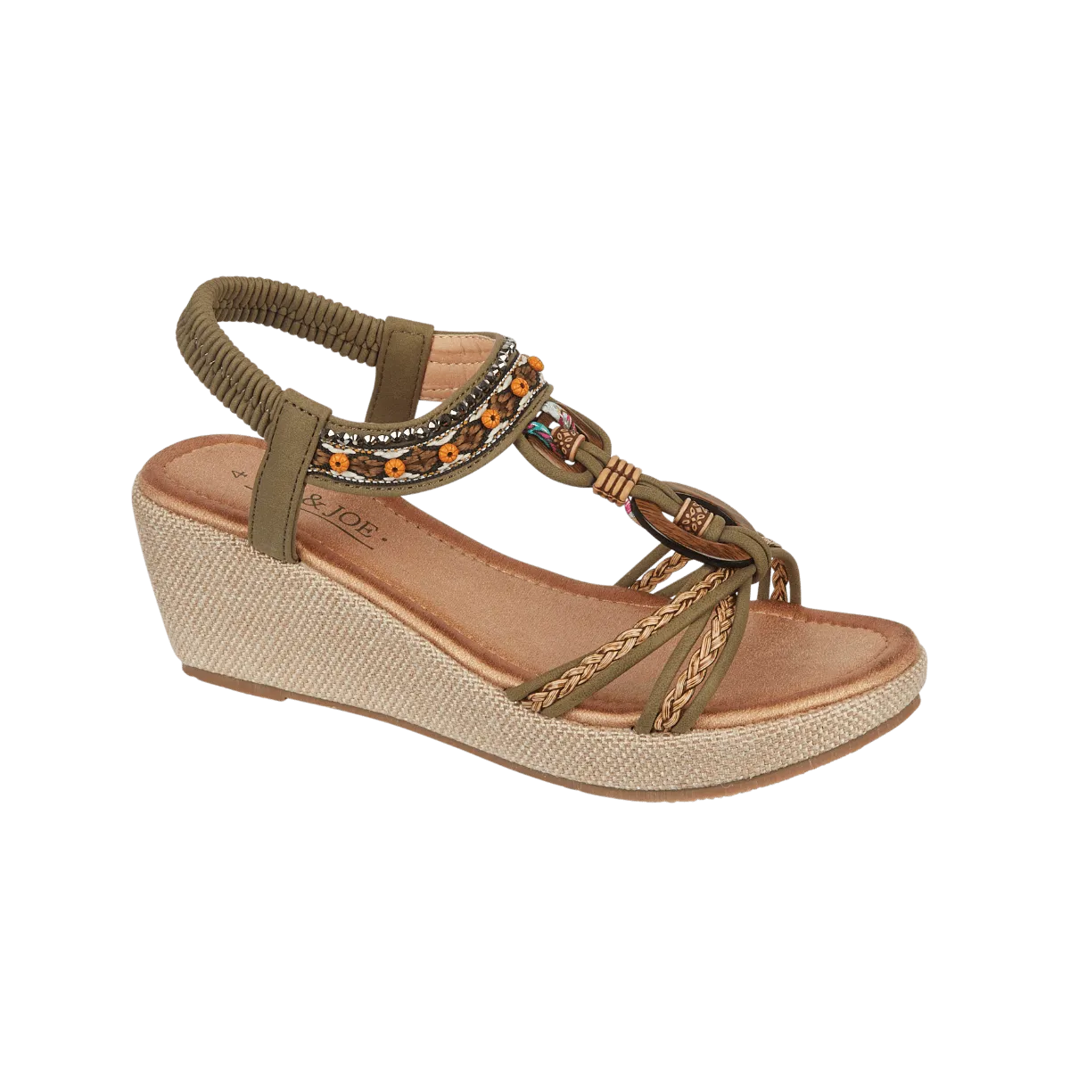 Trinidad Lightweight Wedge Sandal - Khaki