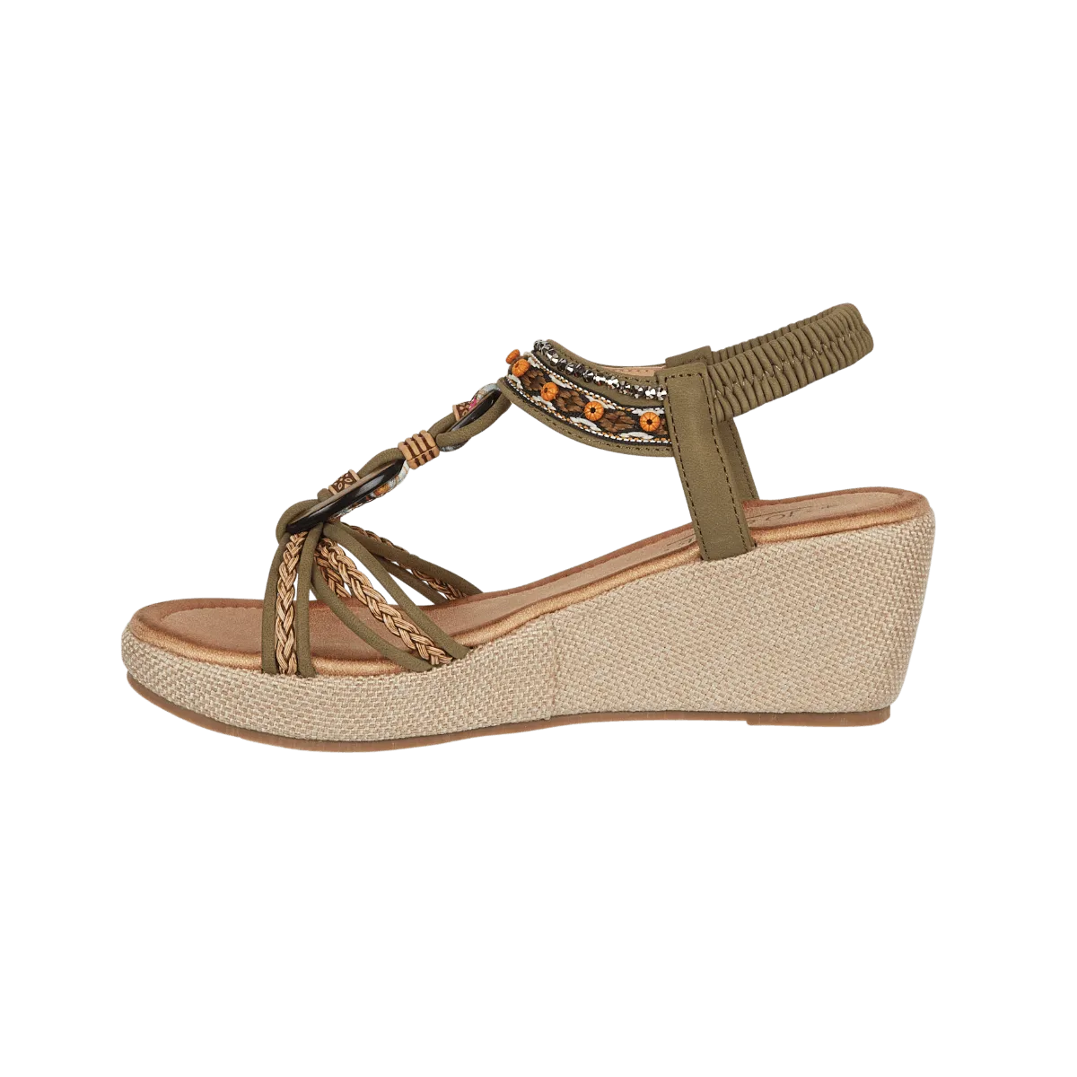 Trinidad Lightweight Wedge Sandal - Khaki