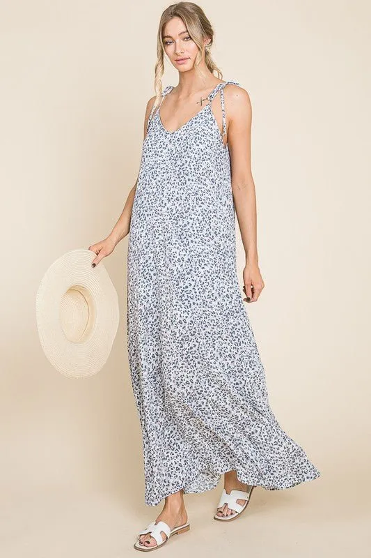 Wild Heart Oversized Grey Leopard Maxi Dress