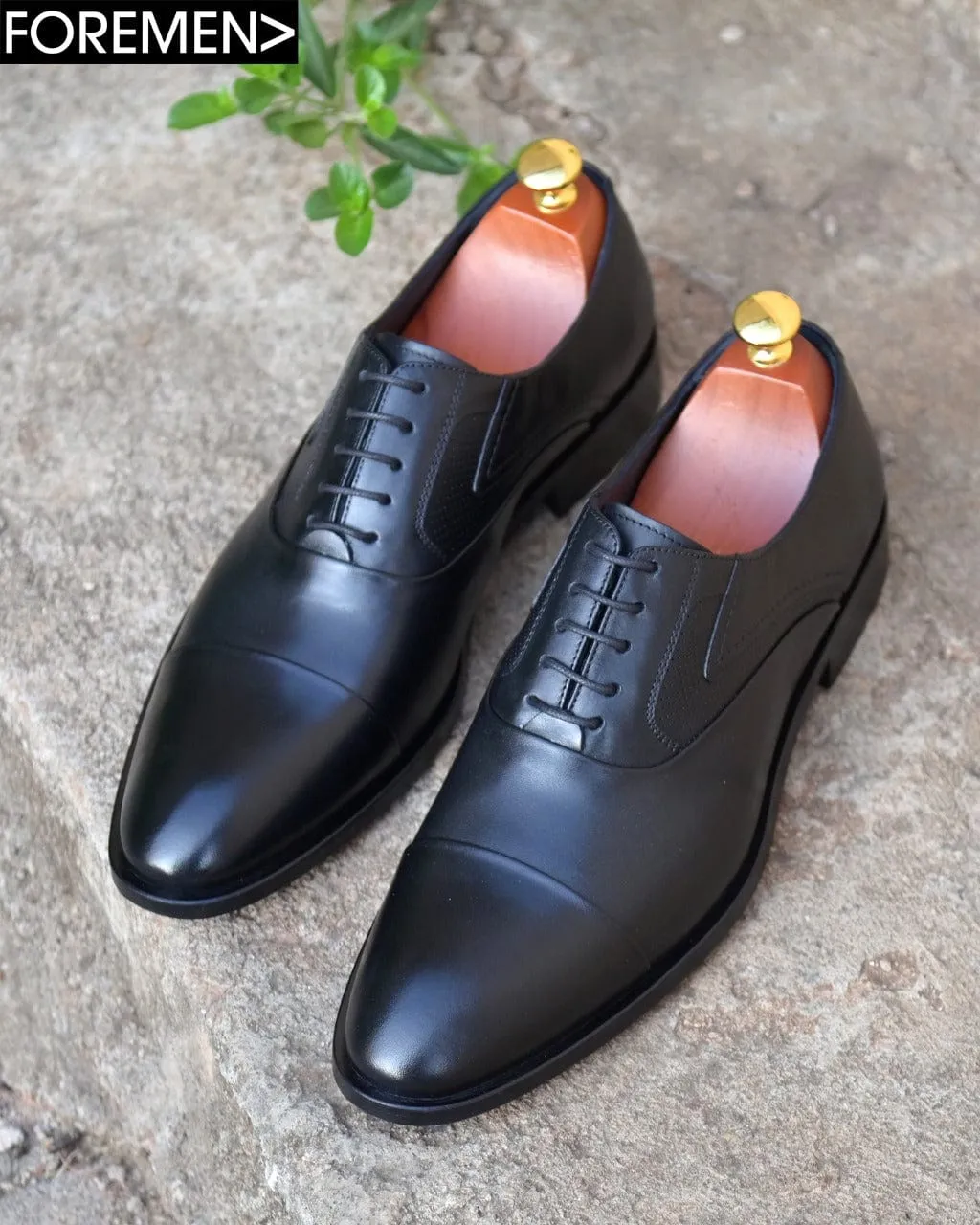 WINDSOR | Black Leather Sole Oxfords