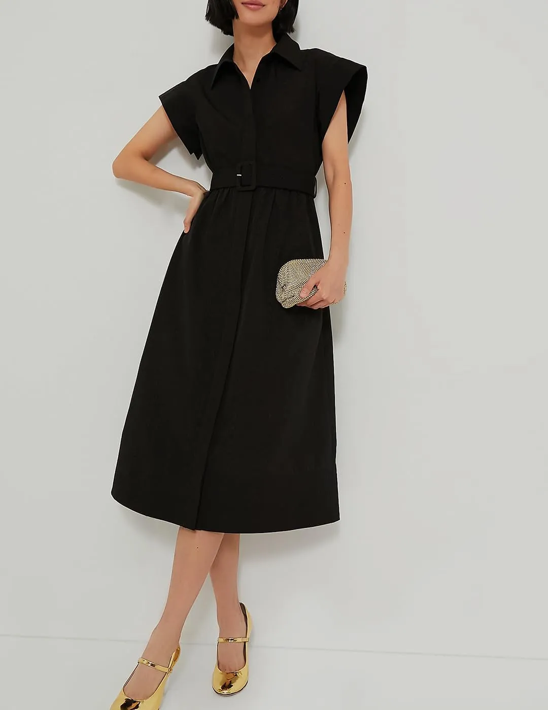 Women's Casual Button Shirt Dresses Short Sleeve Business Long Dresses Elegant Trench Coat with Pockets