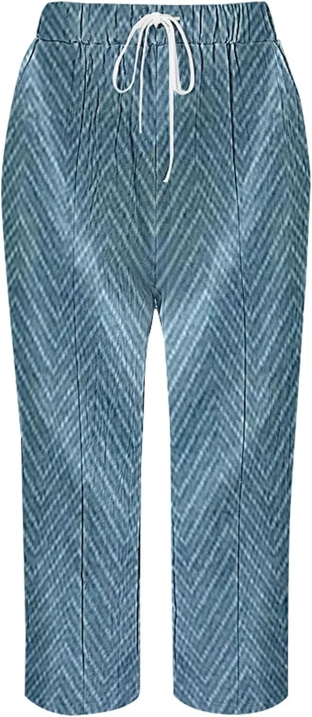Womens Leggings and Summer Casual Drawstring Pants Casual Slacks Business Pants with Pockets Linen Pants for Women