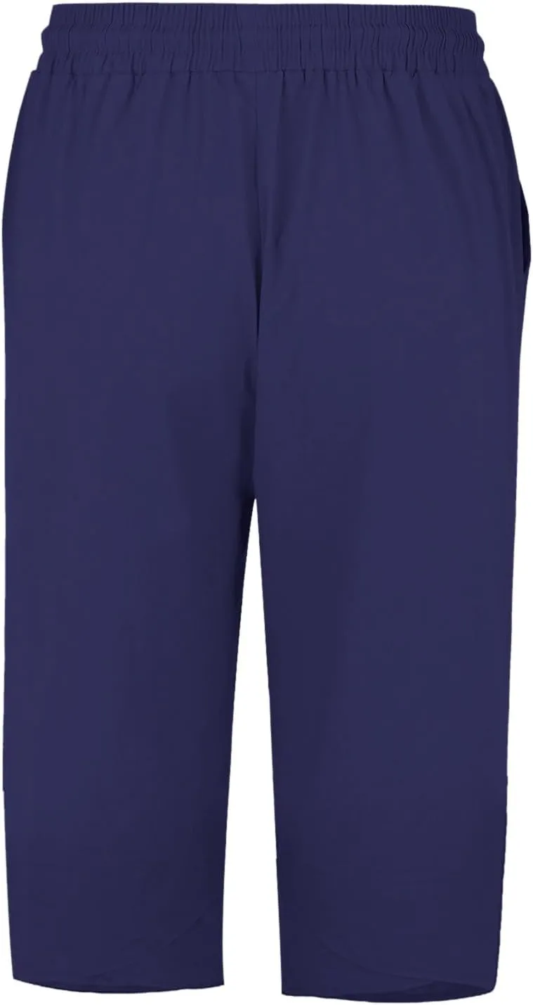 Women's Linen Summer Palazzo Pants Loose Drawstring Casual Solid Color Shorts Casual Elastic Waist Comfy Trousers