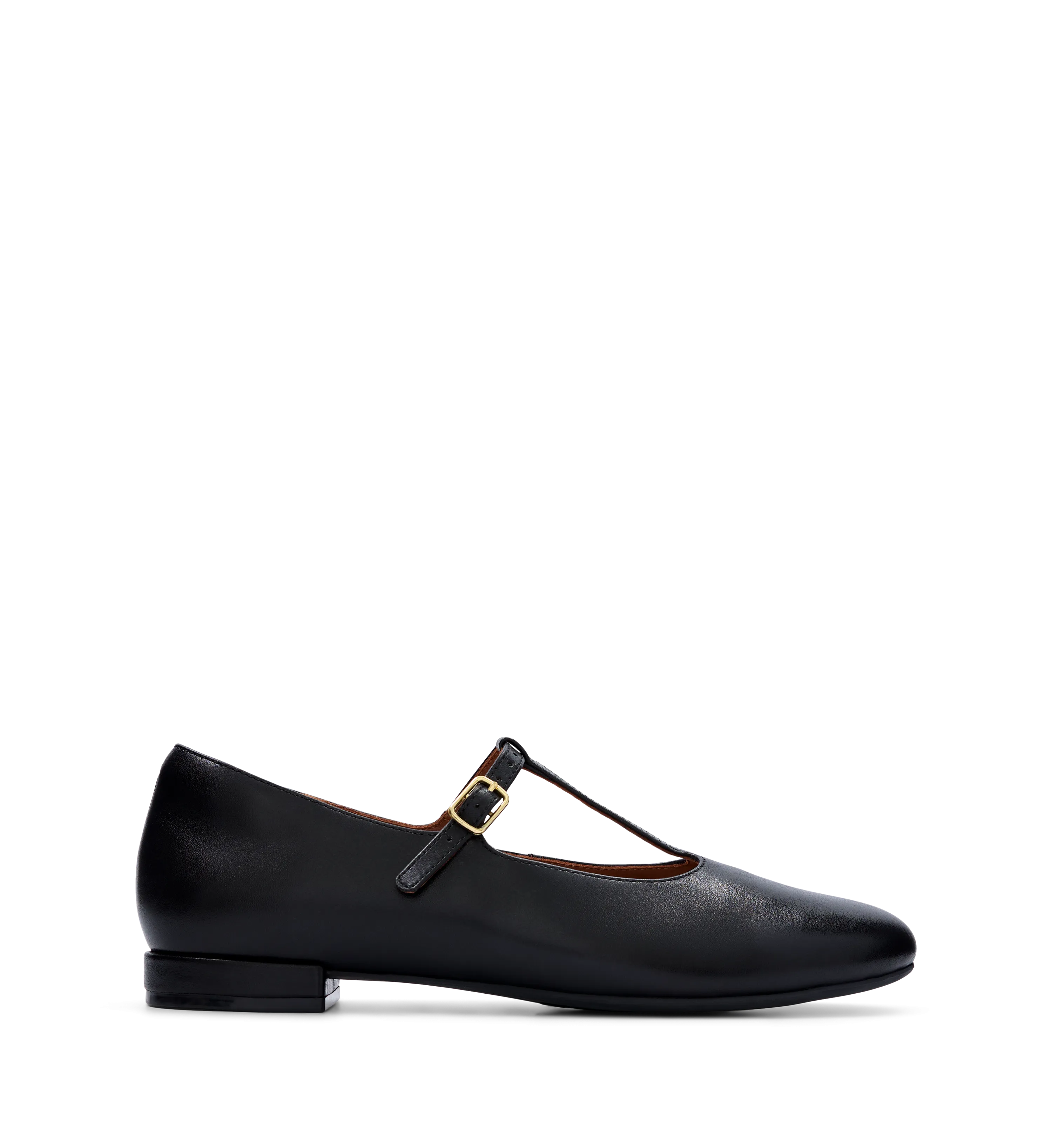 Woodhen Black Leather Ballet Flats